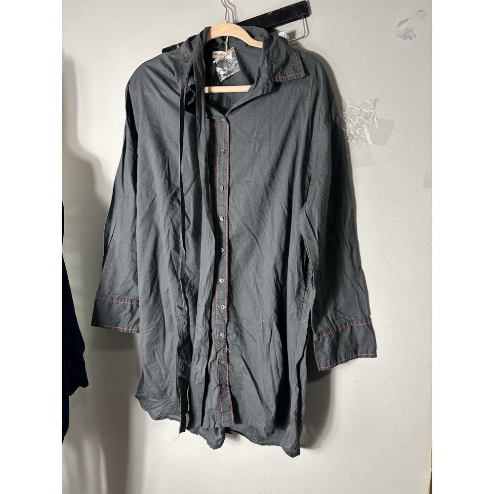 Natural Life Cotton Shirt Dress Charcoal Gray L/XL